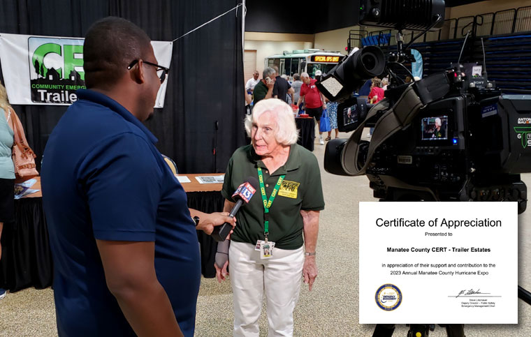 Sharon Denson interviewed at the Hurricane Expo on May 18, 2023