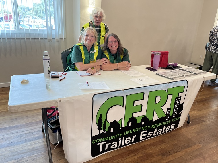Trailer Estates CERT members participate in a Hurricane Preparedness Expo on May 26, 2026.