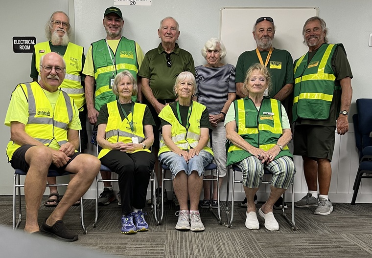 Trailer Estates CERT members participate in a Hurricane Yasmine drill on May 14, 2026.